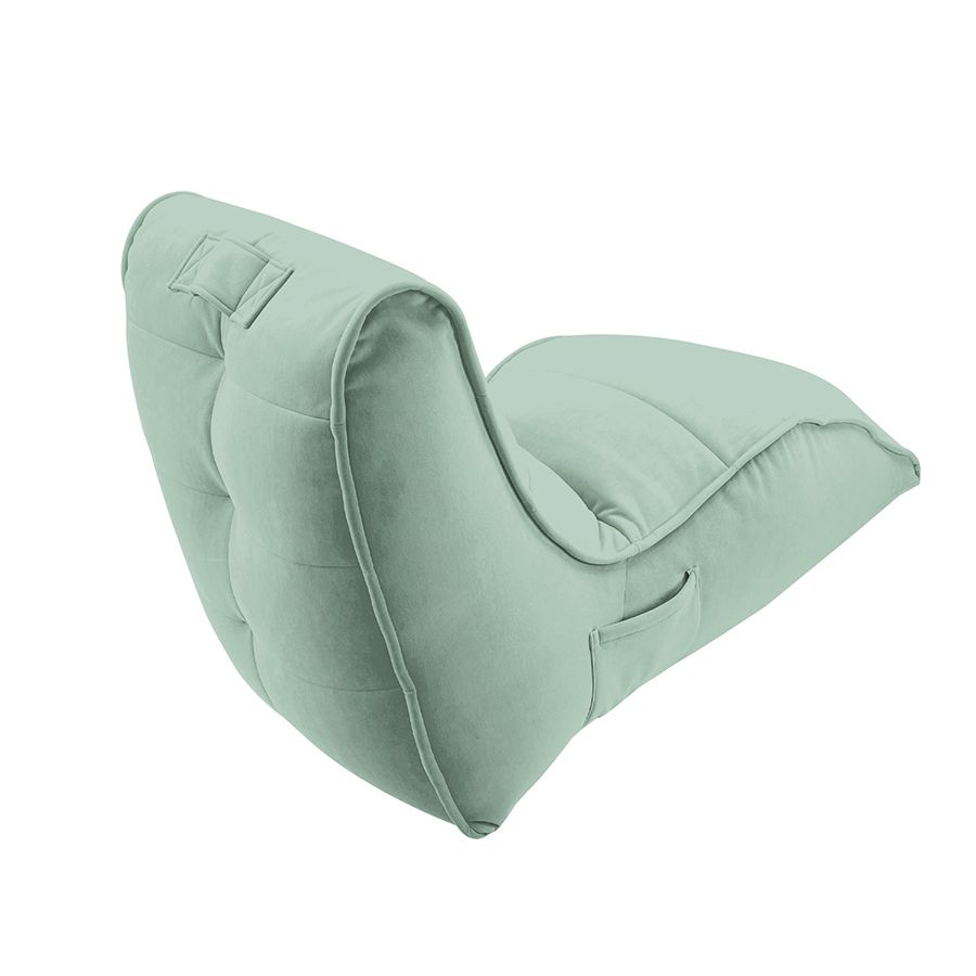 мятное бескаркасный лаунж-диван Avatar Sofa велюровое в интерьере гостиная