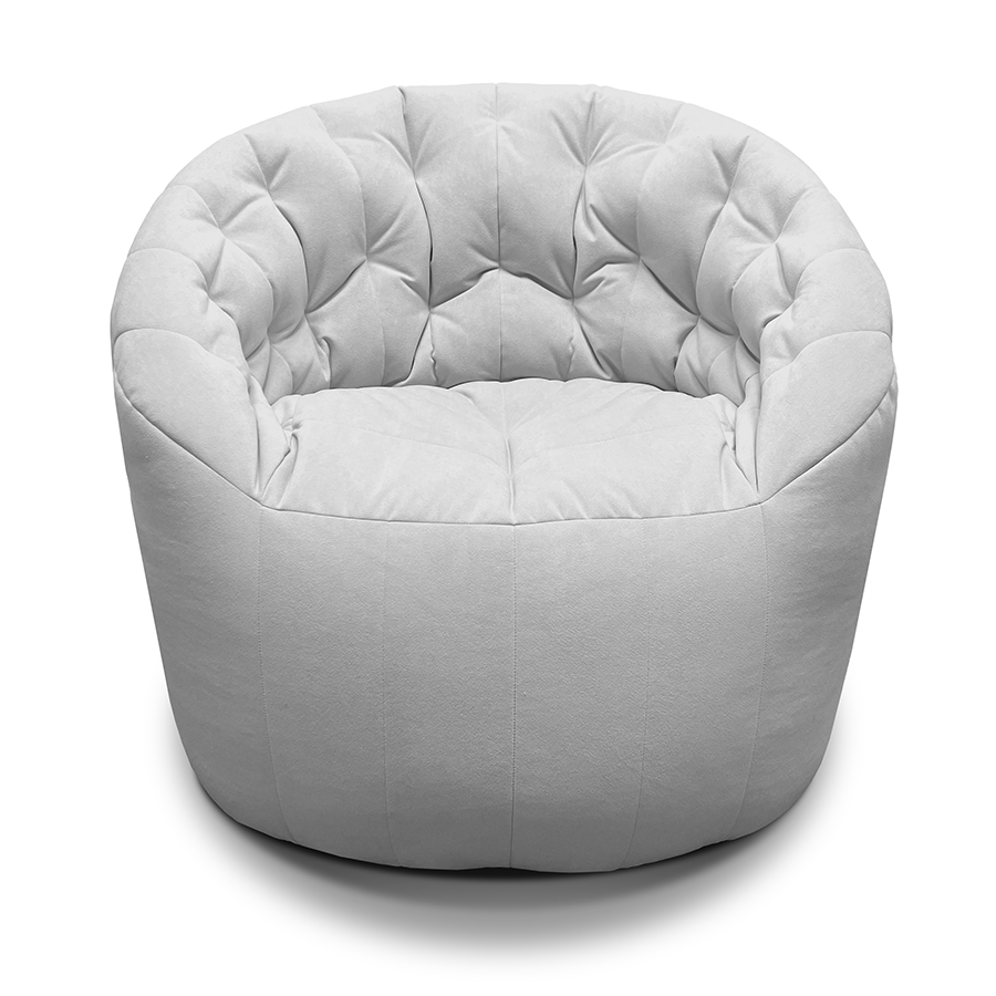 Купить лёгкое бескаркасное кресло Butterfly Light Sofa - Tundra Spring (светло-серый Велюр)