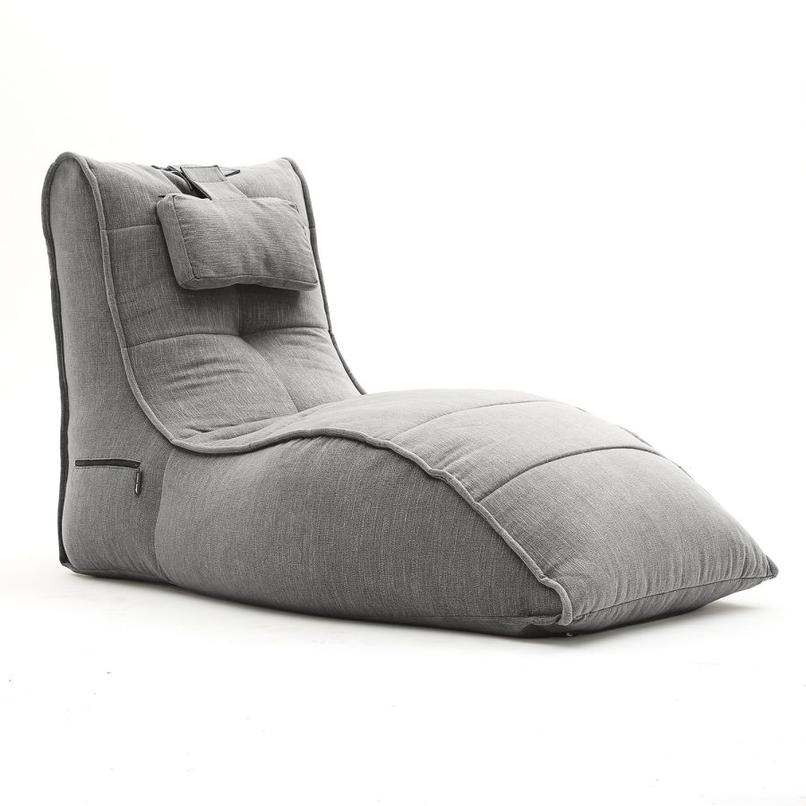 тёмно-серое бескаркасный лаунж-диван Avatar Sofa шенилловое для гостиной, кабинета и лаунж-зоны — фото в интерьере