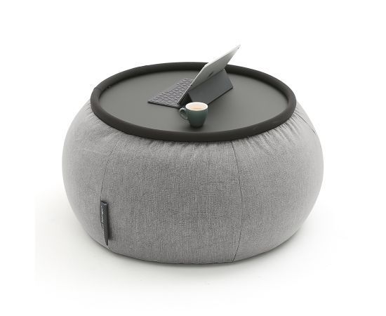 тёмно-серое складной столик Versa Table шенилловое для гостиной и лаунж-зоны рядом с диваном