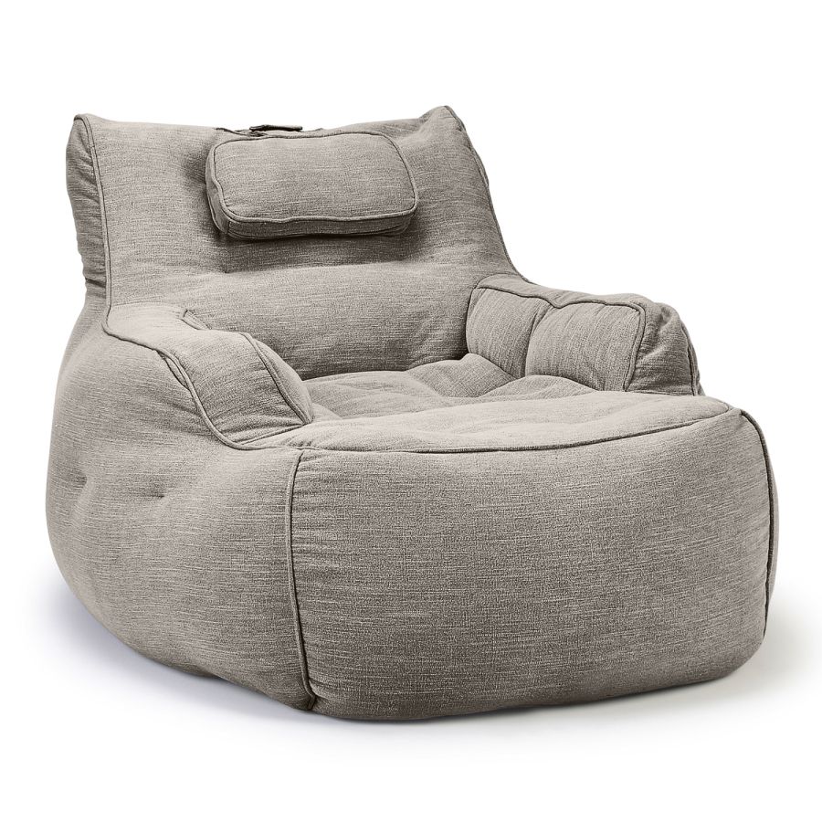 серое уличное лаунж-кресло Tranquility Armchair шенилловое для террасы, сада и веранды