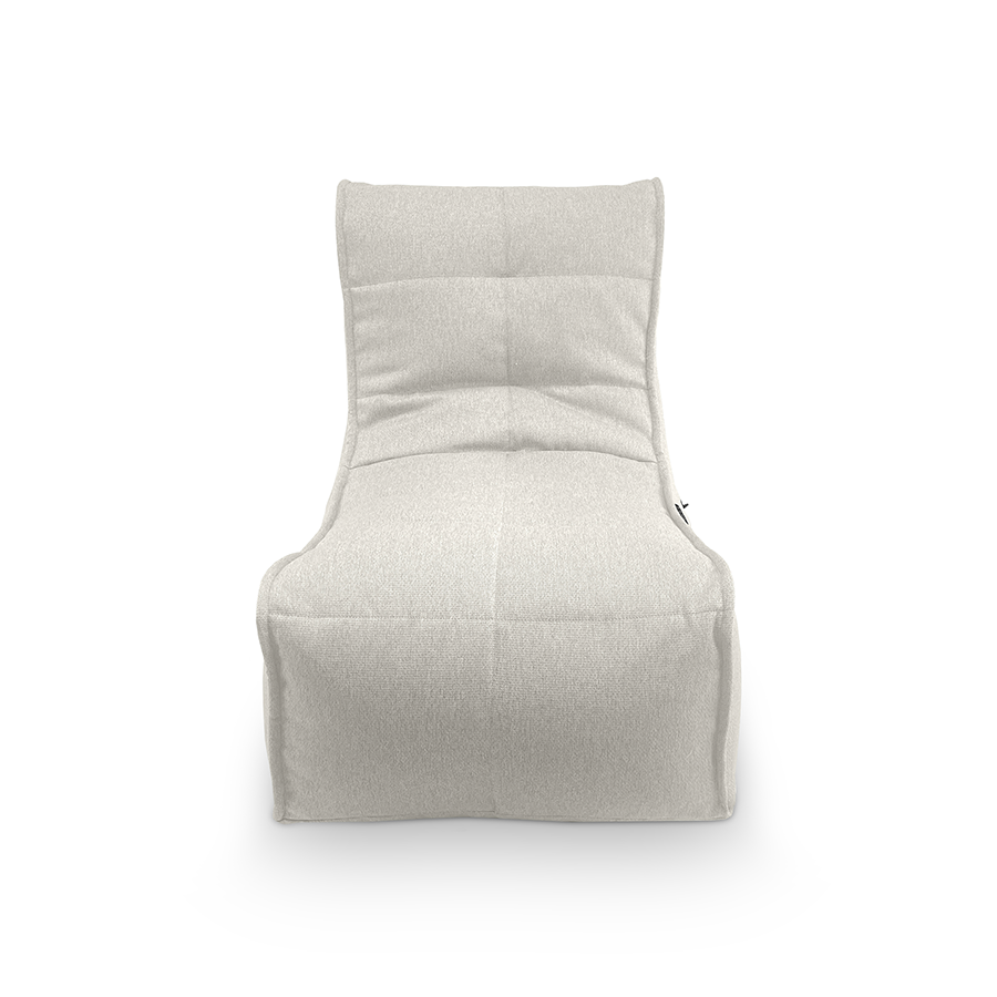 светло-серое уличный бескаркасный диван Evolution Sofa жаккардовое в интерьере терраса