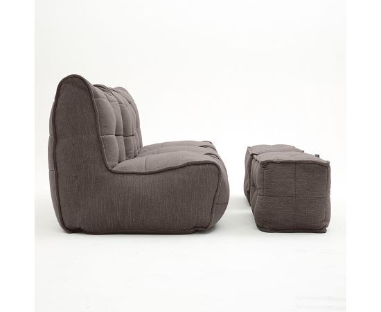 шоколадное четырёхместный модульный диван Mod4 Quad Couch шенилловое для гостиной и домашнего кинотеатра — вид сбоку