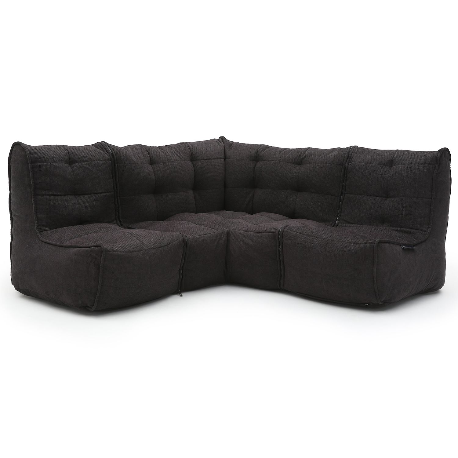 чёрное-графитовое угловой модульный диван Mod3 Cozy Corner из Sofa Weave для гостиной и кабинета