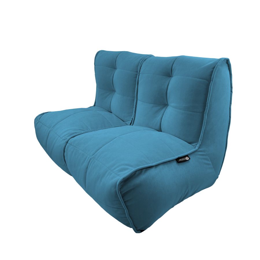 синее двойной модульный диван Twin Couch под замшу для гостиной и переговорной