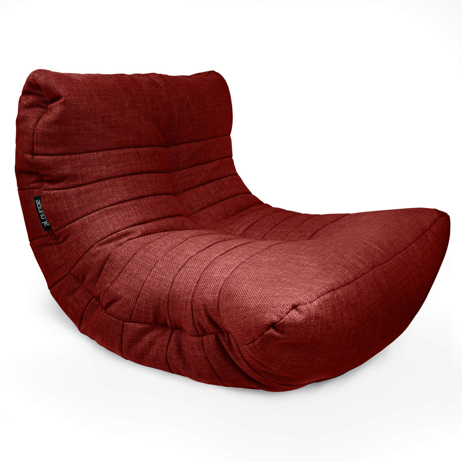 красное акустический бескаркасный диван Acoustic Sofa из рогожки для домашнего кинотеатра, офиса и студии — вид сбоку