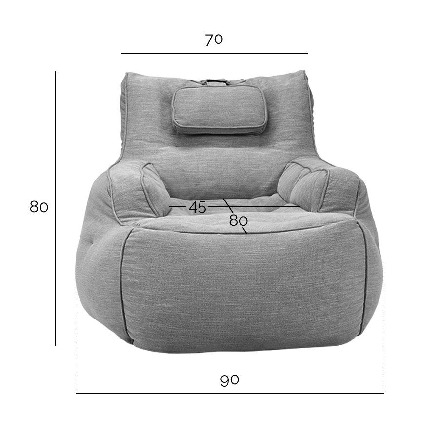 тёмно-синее уличное лаунж-кресло Tranquility Armchair уличное из олефина в интерьере терраса