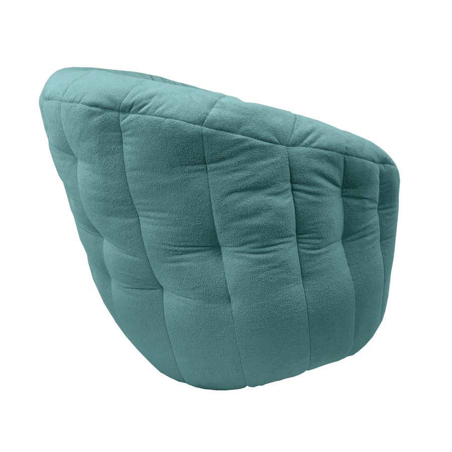 мятное полукруглое бескаркасное кресло Butterfly Sofa для гостиной, домашнего кинотеатра и офиса — фото в интерьере