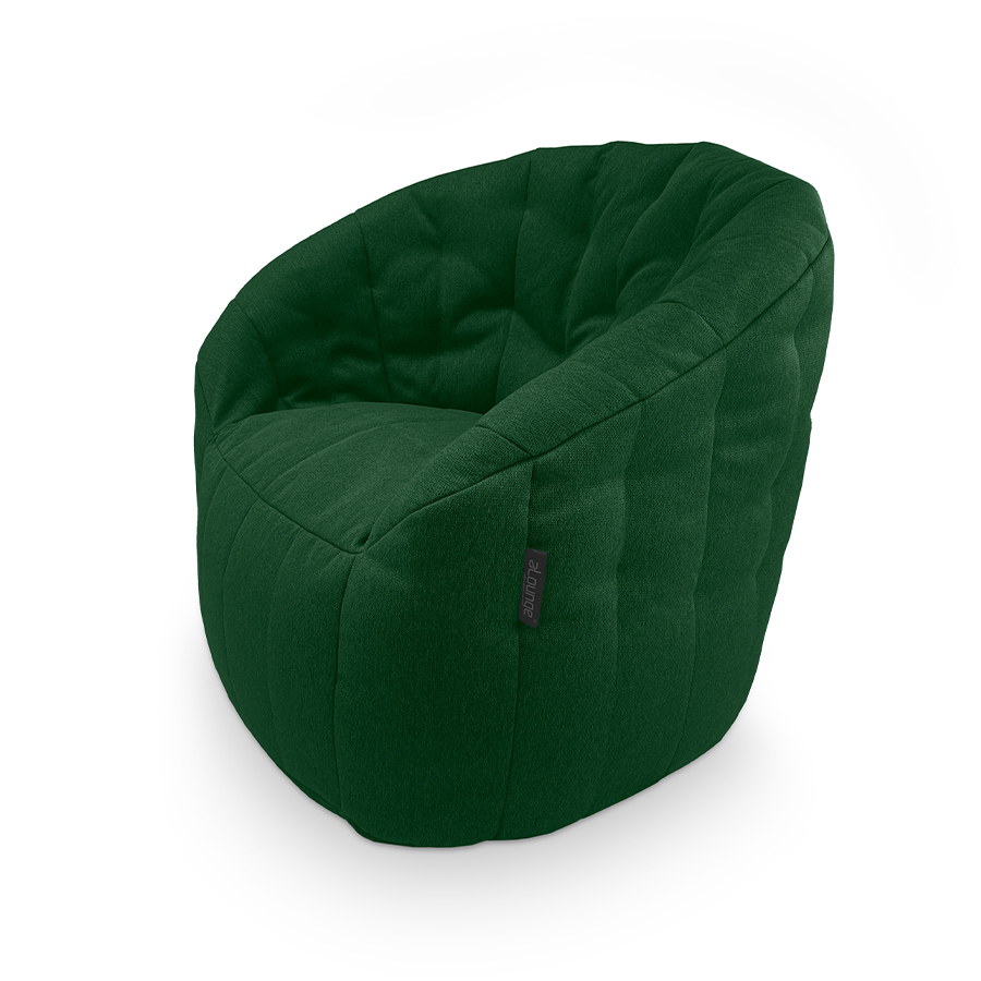 зелёное полукруглое бескаркасное кресло Butterfly Sofa жаккардовое для гостиной, домашнего кинотеатра и офиса — фото в интерьере