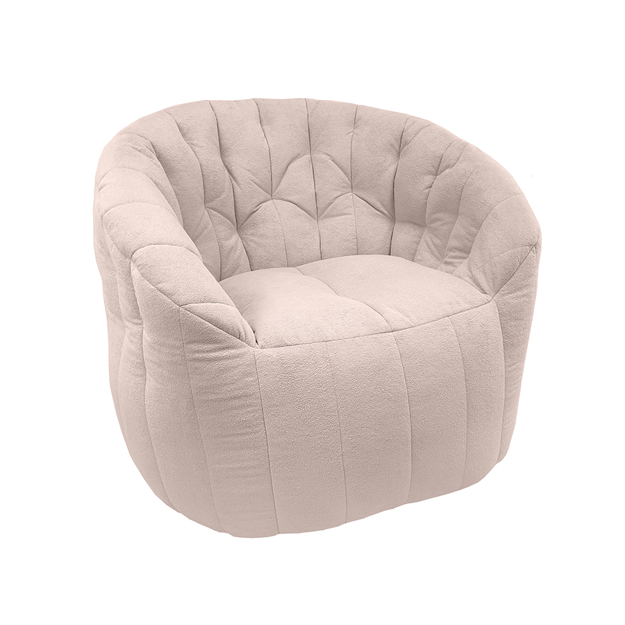 пудровое полукруглое бескаркасное кресло Butterfly Sofa для гостиной, домашнего кинотеатра и офиса