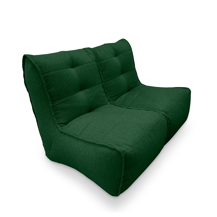 зелёное двойной модульный диван Twin Couch жаккардовое в интерьере гостиная