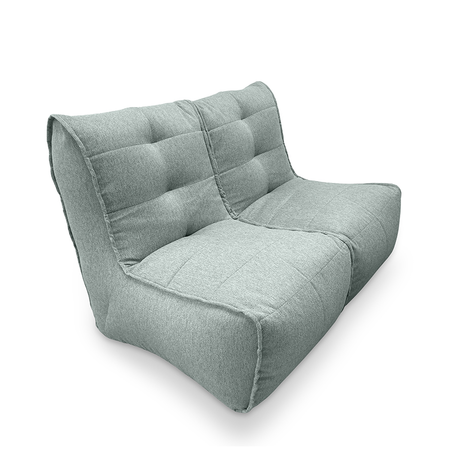 мятное двойной модульный диван Twin Couch жаккардовое для гостиной и переговорной — крупный план