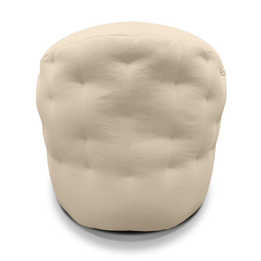 Купить лёгкое бескаркасное кресло Butterfly Light Sofa - Infinity White (молочный светло-бежевый Велюр)