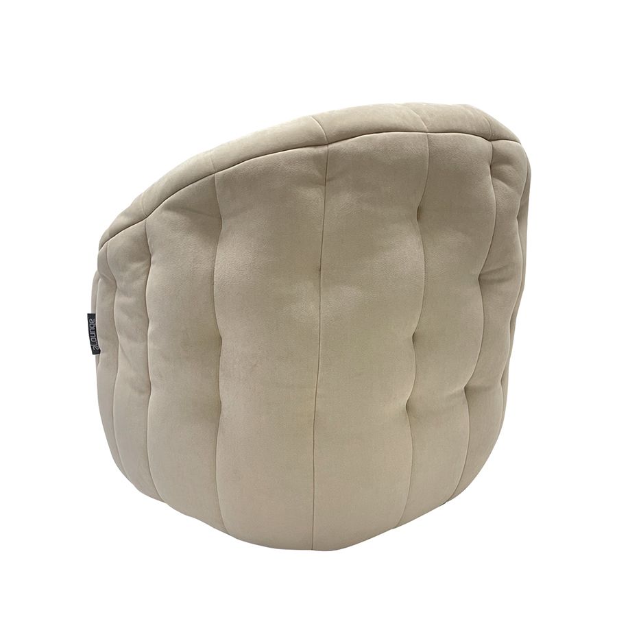 натуральное полукруглое бескаркасное кресло Butterfly Sofa велюровое для гостиной, домашнего кинотеатра и офиса — вид сбоку