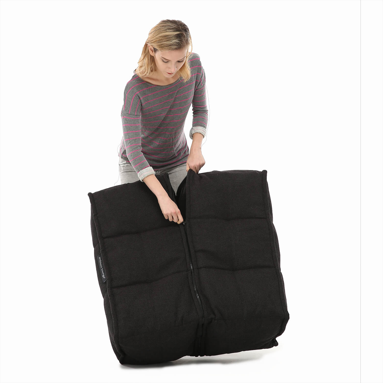 Twin Ottoman - Black Sapphire (Sofa Weave) — фото в интерьере