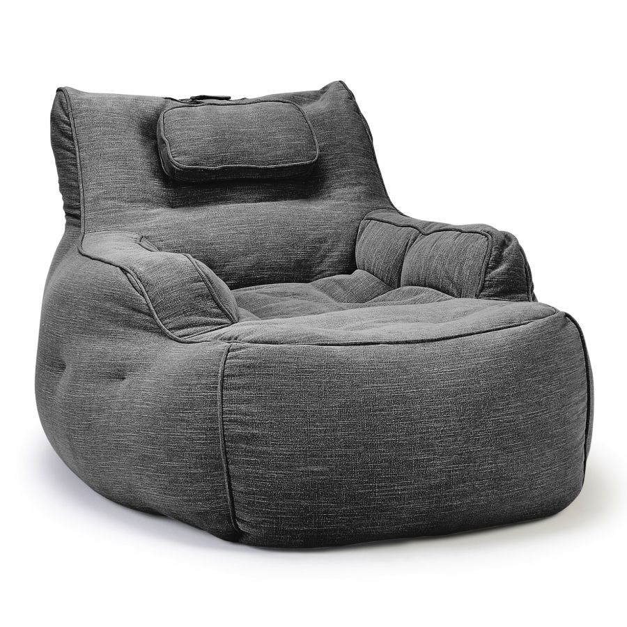 чёрное-графитовое уличное лаунж-кресло Tranquility Armchair шенилловое для террасы, сада и веранды