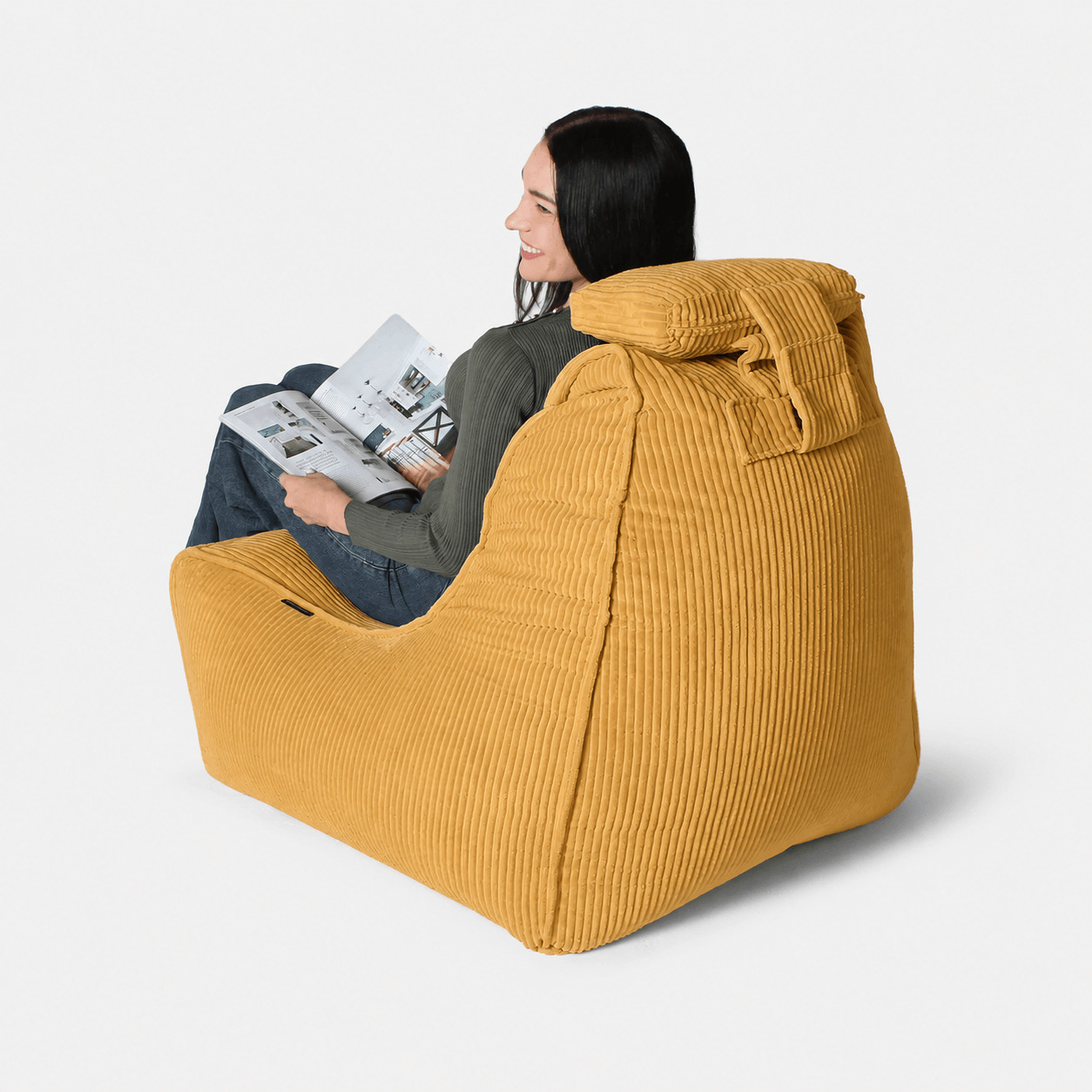 Бескаркасное кресло Tivoli Lounger в вельвете Yellow Shine — жёлтый цвет, Ambient Lounge