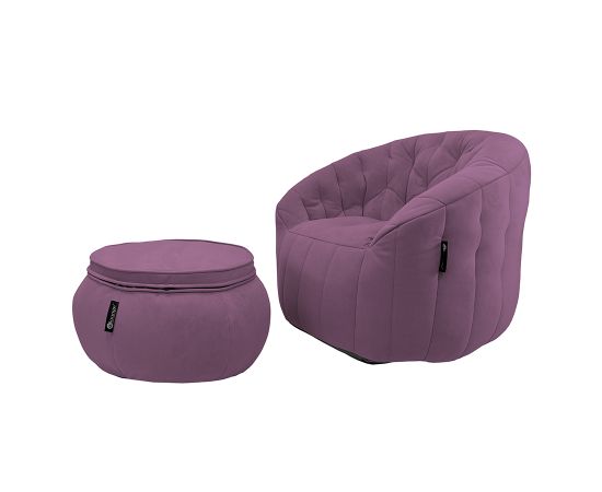 розовое кресло-шезлонг бескаркасное Butterfly Chaise велюровое в интерьере гостиная