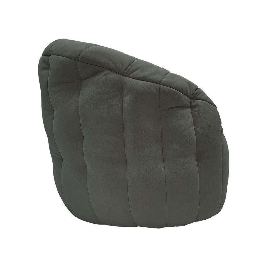 чёрное-графитовое полукруглое бескаркасное кресло Butterfly Sofa велюровое — дизайн и качество