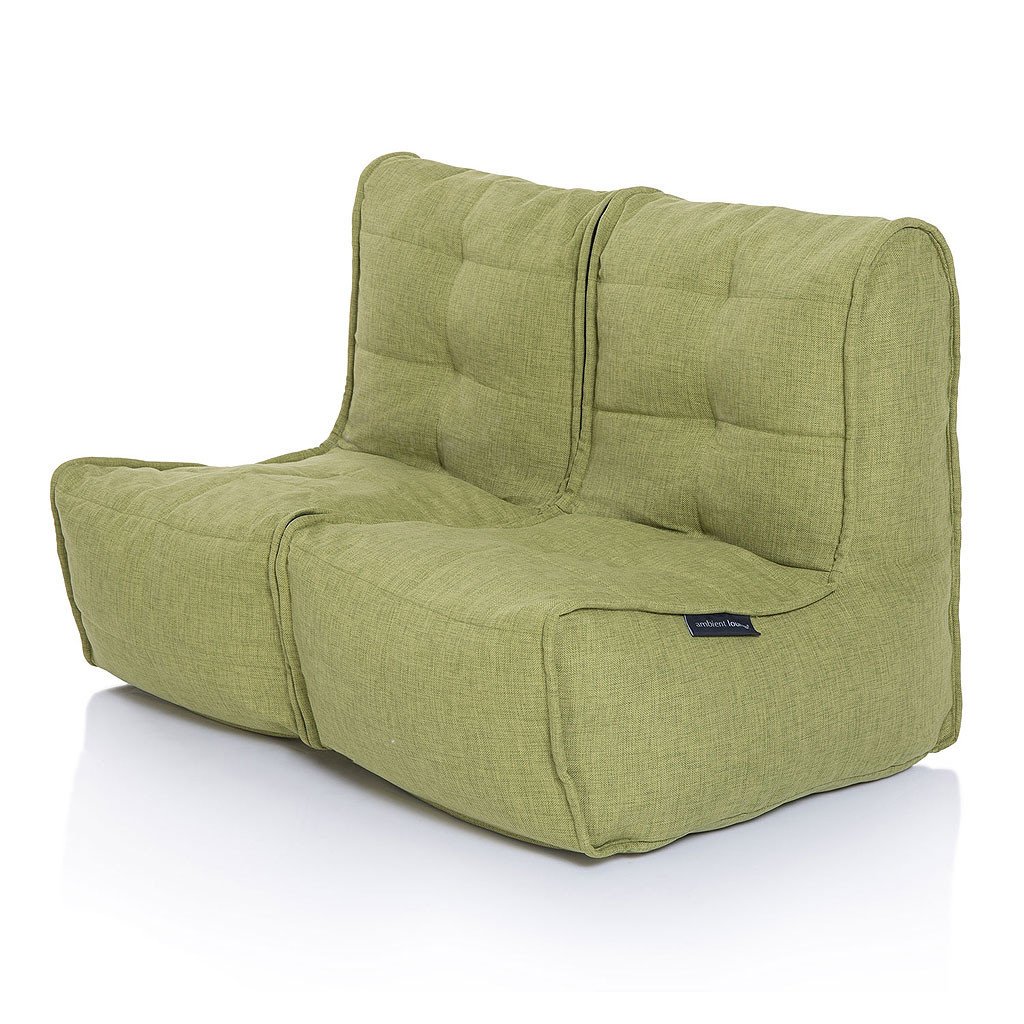 зелёное двойной модульный диван Twin Couch из Sofa Weave для гостиной и переговорной — крупный план