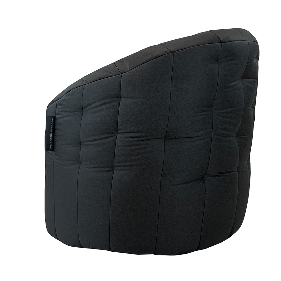 чёрное полукруглое бескаркасное кресло Butterfly Sofa уличное (Oxford) для гостиной, домашнего кинотеатра и офиса