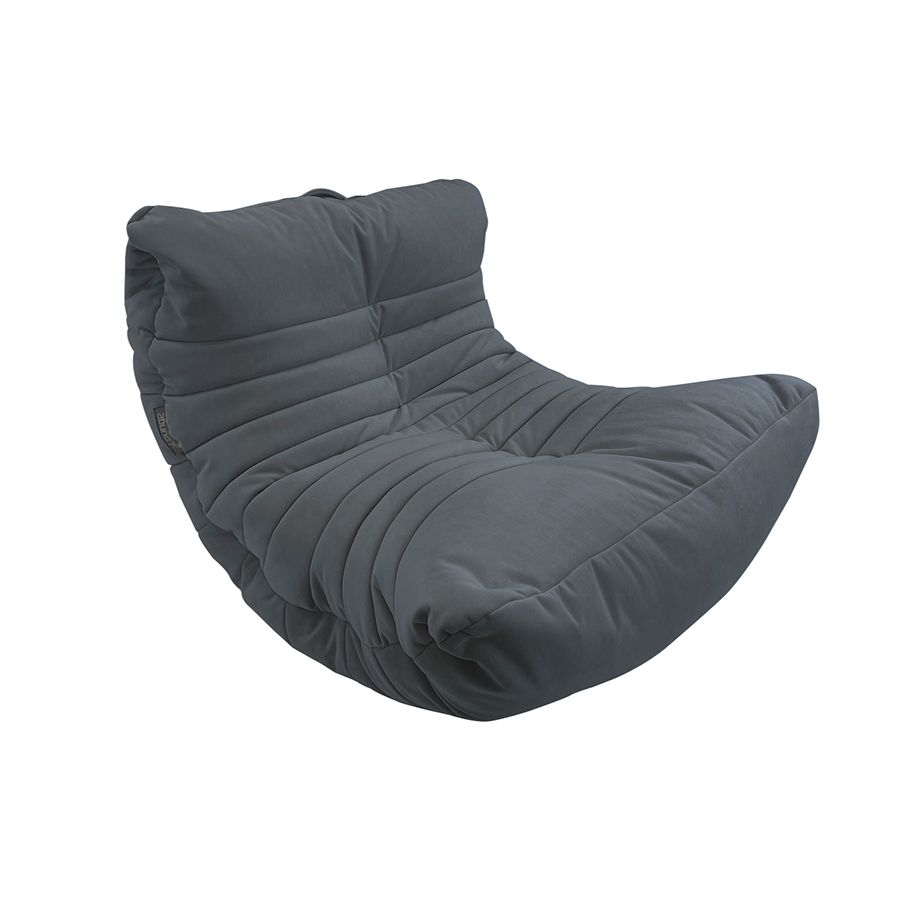 тёмно-серое акустический бескаркасный диван Acoustic Sofa велюровое для домашнего кинотеатра, офиса и студии — фото в интерьере