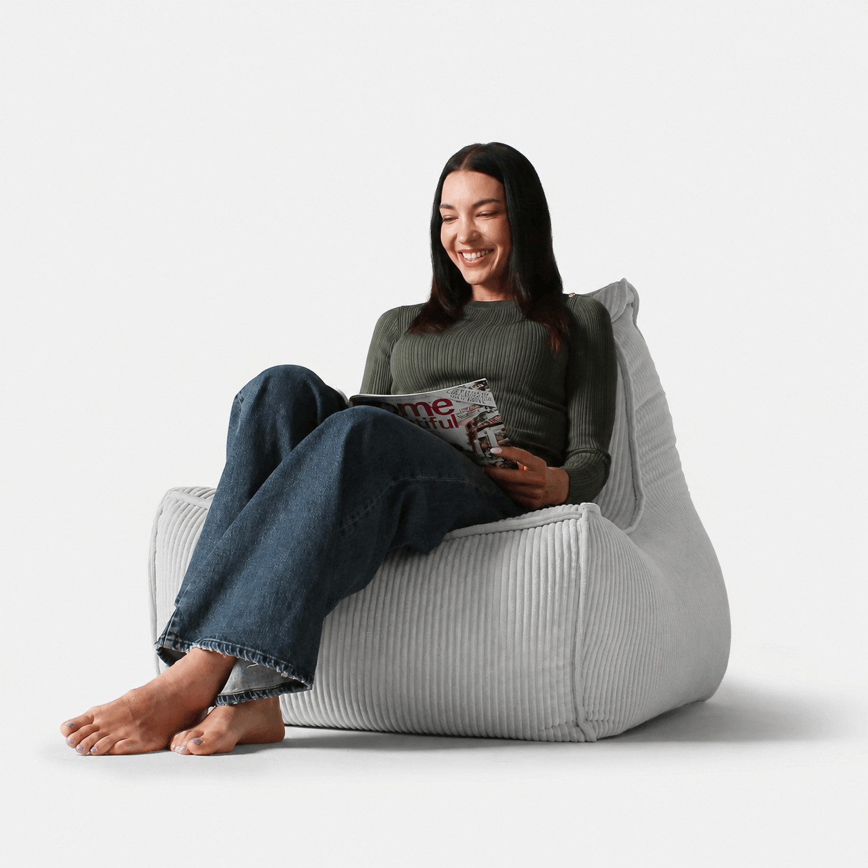 Бескаркасное кресло Tivoli Lounger в вельвете Keystone Grey — серый цвет, Ambient Lounge