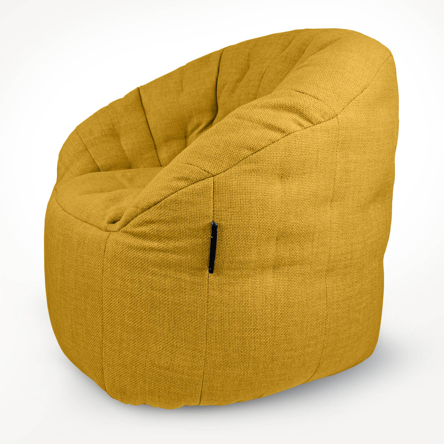 жёлтое полукруглое бескаркасное кресло Butterfly Sofa из рогожки для гостиной, домашнего кинотеатра и офиса