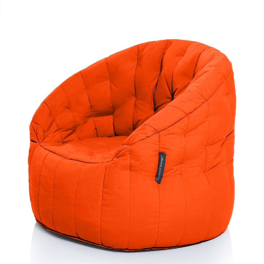 терракотово-оранжевое полукруглое бескаркасное кресло Butterfly Sofa уличное из олефина для гостиной, домашнего кинотеатра и офиса