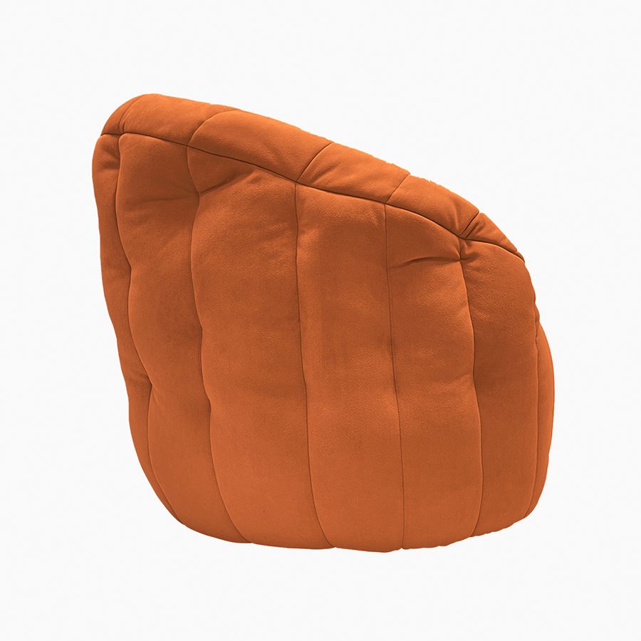 терракотовое полукруглое бескаркасное кресло Butterfly Sofa велюровое — дизайн и качество