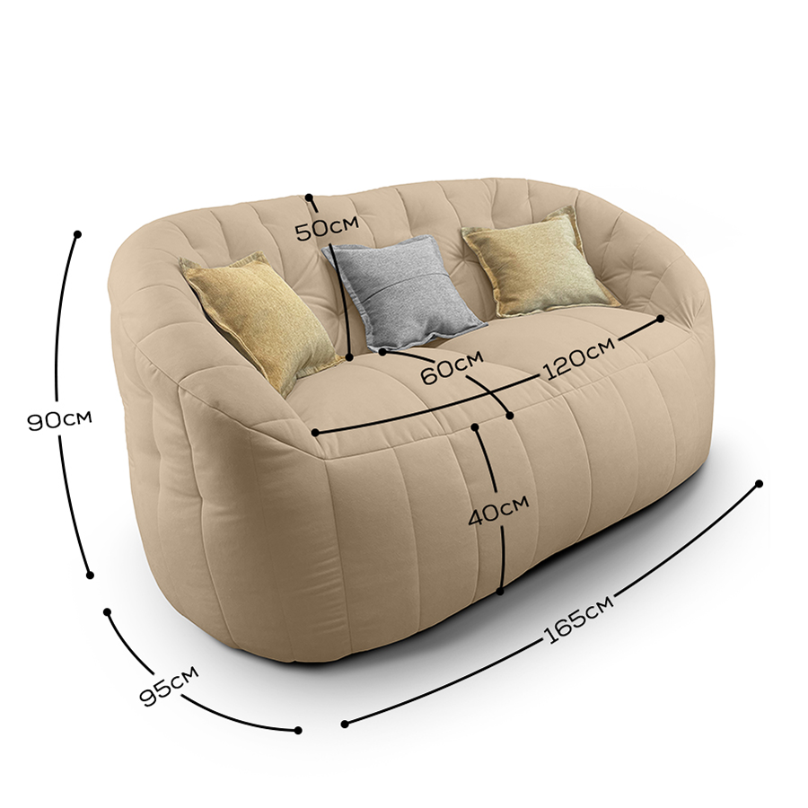 натуральное двойной бескаркасный диван Butterfly Twin Sofa велюровое для гостиной и домашнего кинотеатра