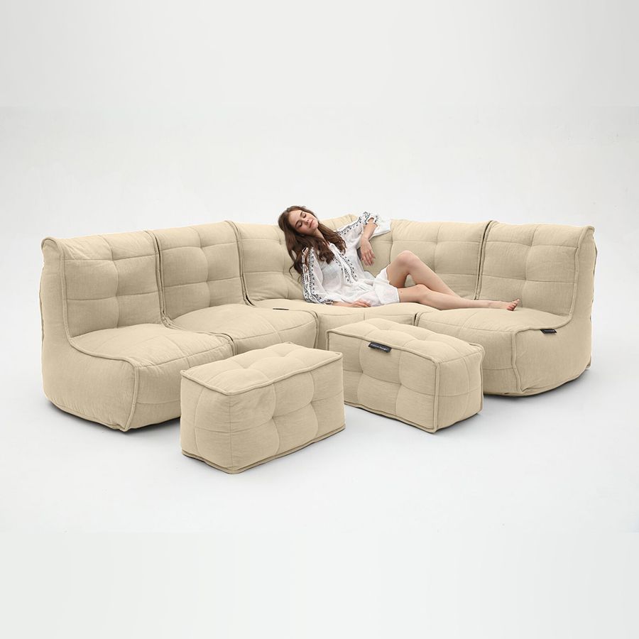 натуральное большой лаунж-гарнитур Mod5 Living Lounge шенилловое для гостиной и event-пространства — фото в интерьере
