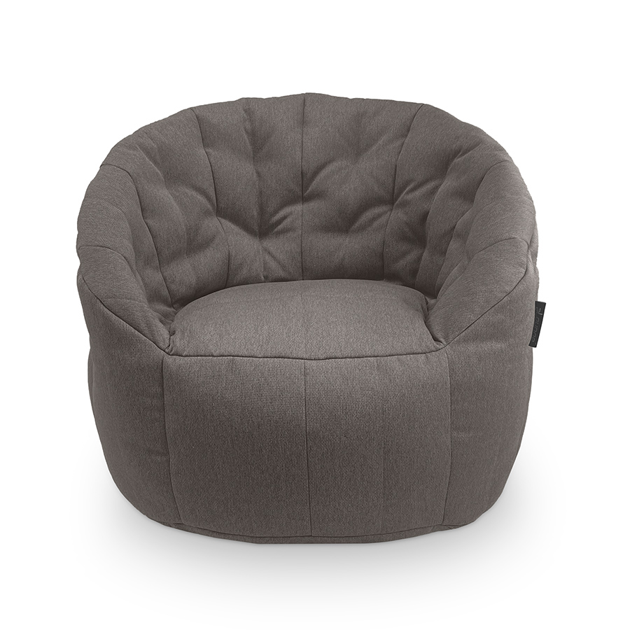 тёмно-серое полукруглое бескаркасное кресло Butterfly Sofa жаккардовое для гостиной, домашнего кинотеатра и офиса