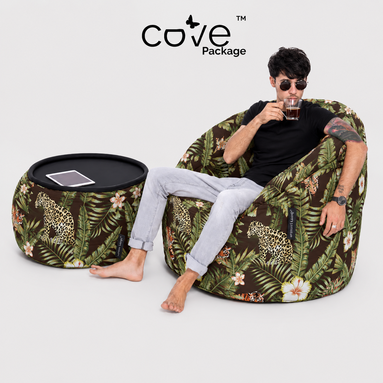 Бескаркасное кресло + столик-пуф Cove Package™ (под заказ)