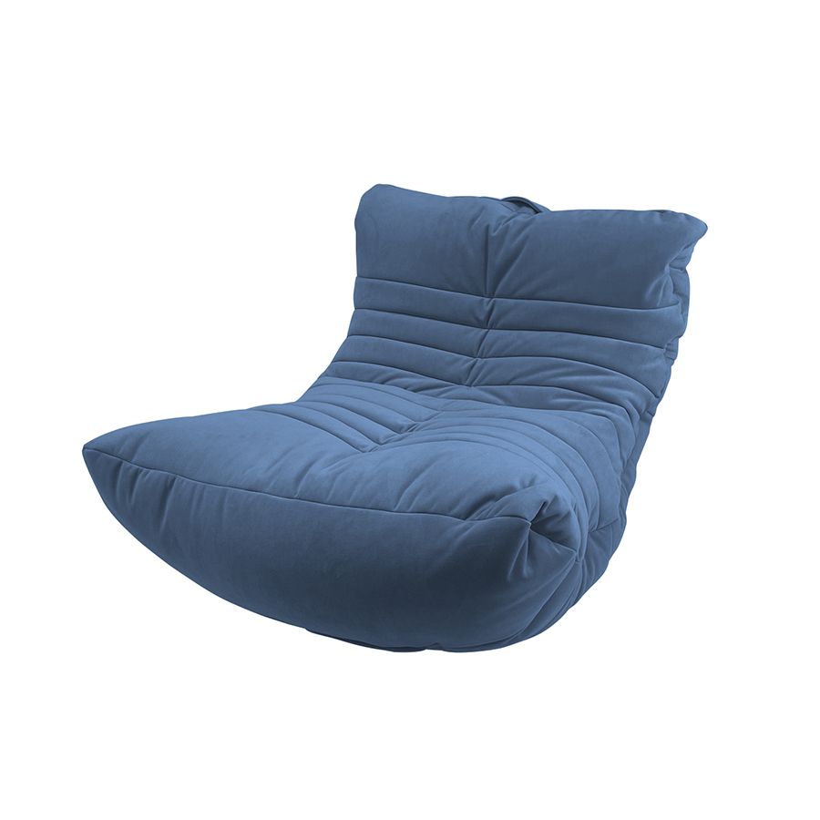 синее акустический бескаркасный диван Acoustic Sofa велюровое для домашнего кинотеатра, офиса и студии