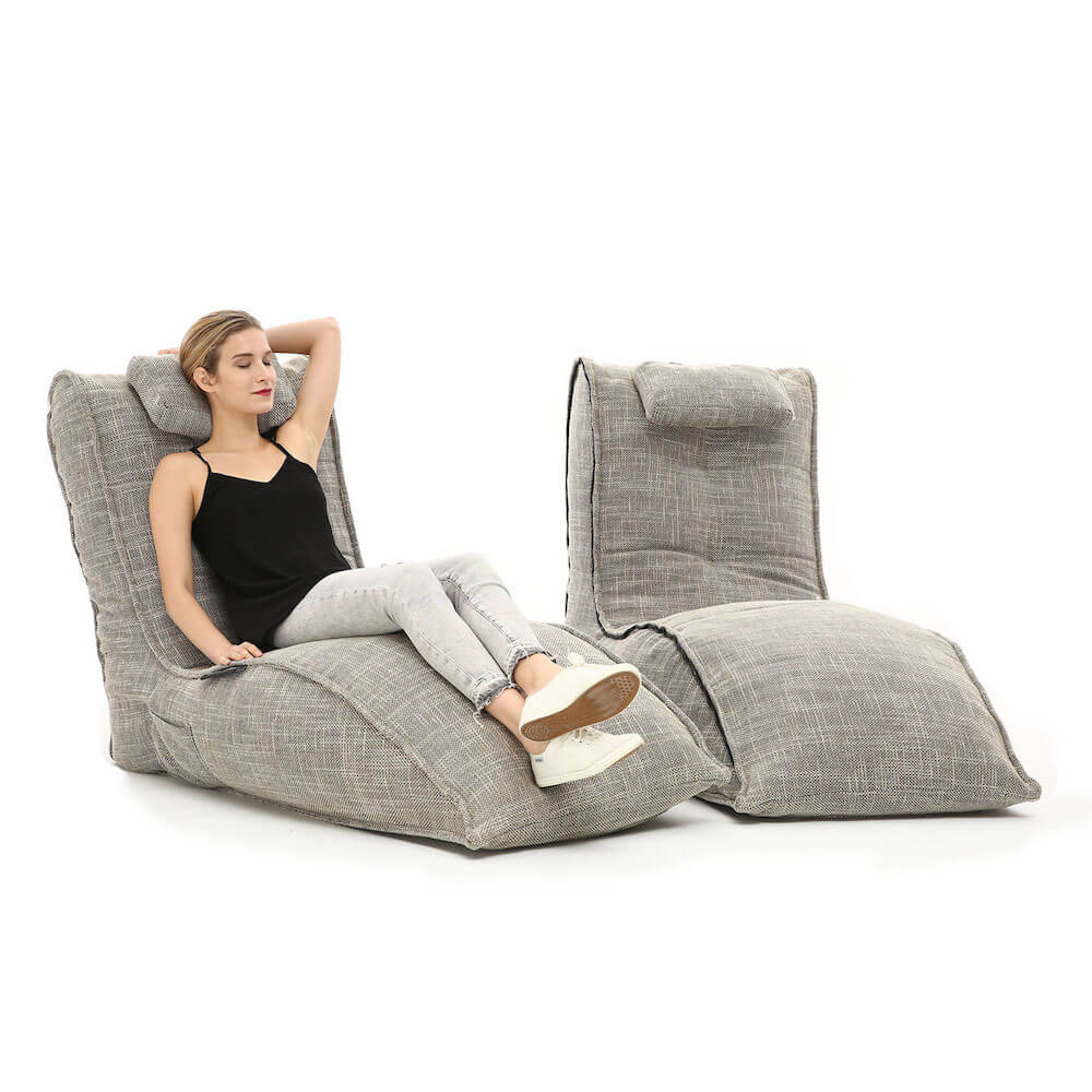 натуральное просторный бескаркасный диван Twin Avatar Deluxe из Sofa Weave для гостиной и лаунж-зоны — вид сбоку