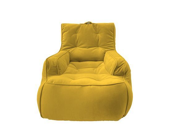 жёлтое уличное лаунж-кресло Tranquility Armchair велюровое для террасы, сада и веранды