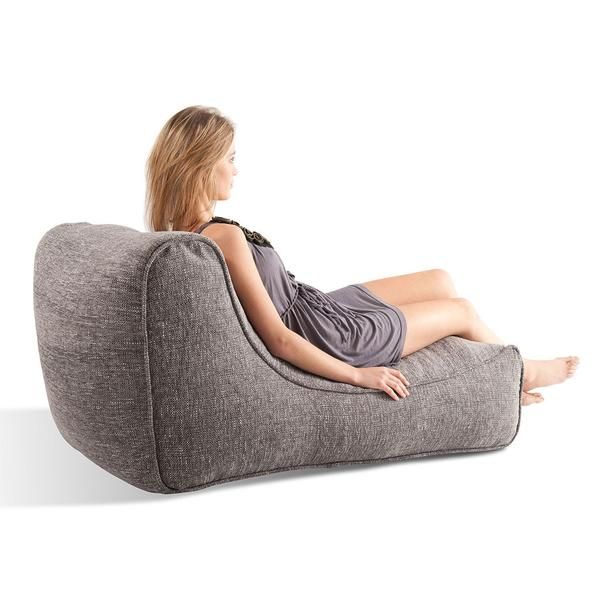 тёмно-серое уличный шезлонг Studio Chaise из рогожки для террасы, бассейна и сада — вид сбоку