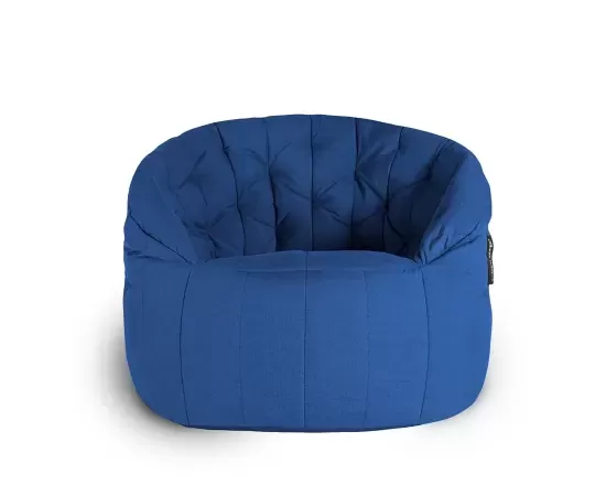 тёмно-синее полукруглое бескаркасное кресло Butterfly Sofa уличное (Oxford) для гостиной, домашнего кинотеатра и офиса