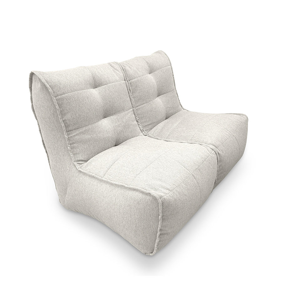 светло-серое двойной модульный диван Twin Couch жаккардовое для гостиной и переговорной — крупный план