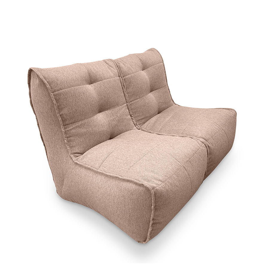 пудровое двойной модульный диван Twin Couch жаккардовое в интерьере гостиная