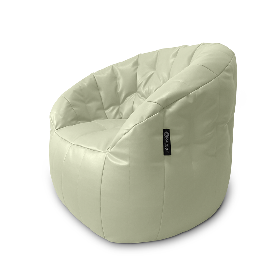 белое полукруглое бескаркасное кресло Butterfly Sofa из экокожи для гостиной, домашнего кинотеатра и офиса