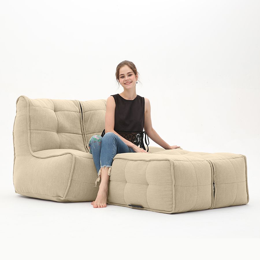 натуральное просторный модульный диван Twin Couch Deluxe шенилловое для гостиной и лаунж-зоны