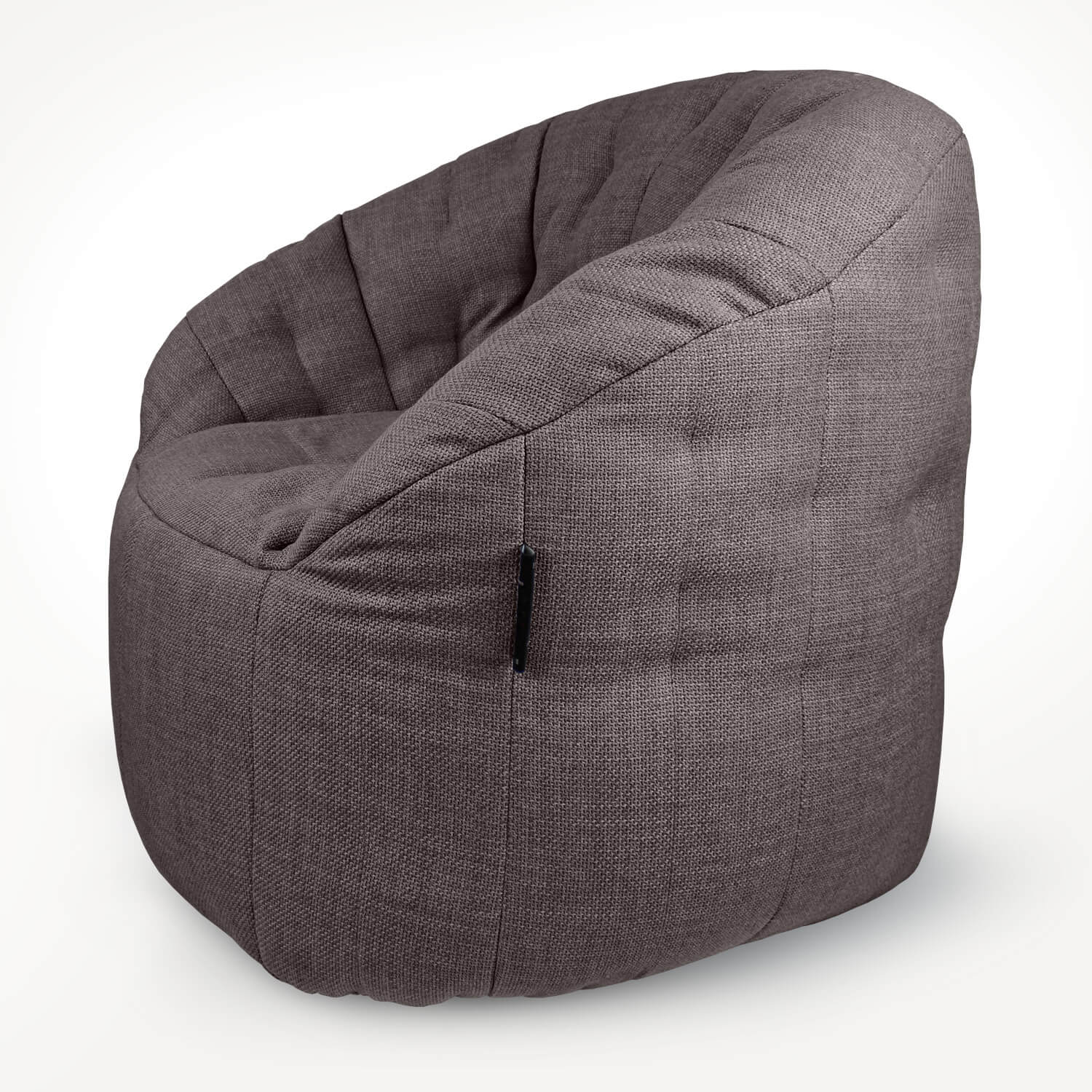 тёмно-серое полукруглое бескаркасное кресло Butterfly Sofa из рогожки для гостиной, домашнего кинотеатра и офиса