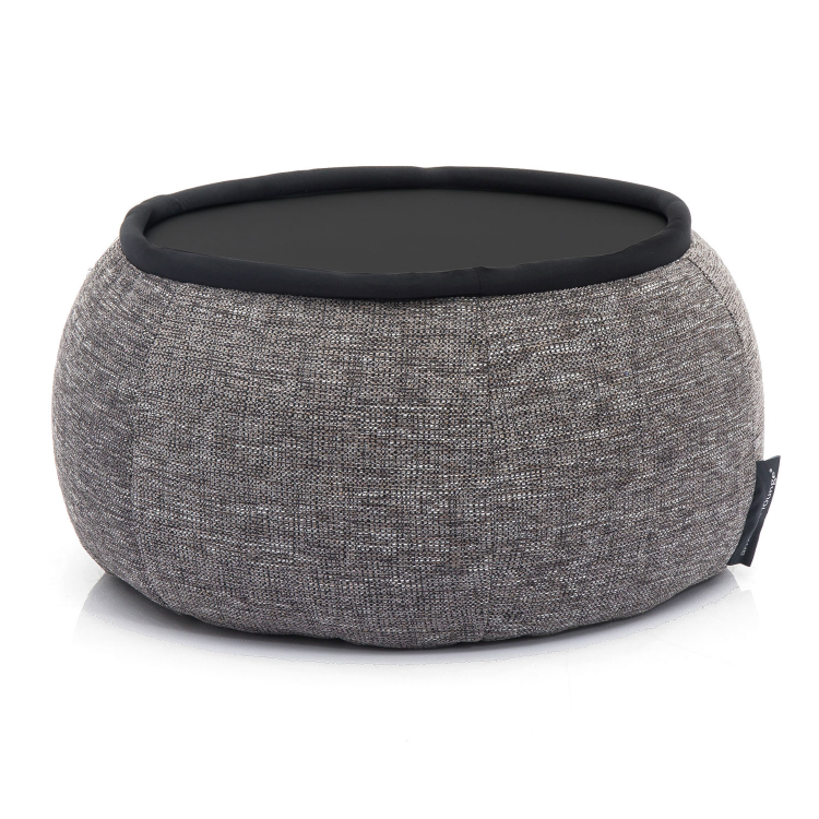 тёмно-серое складной столик Versa Table из Sofa Weave для гостиной и лаунж-зоны рядом с диваном — вид сбоку