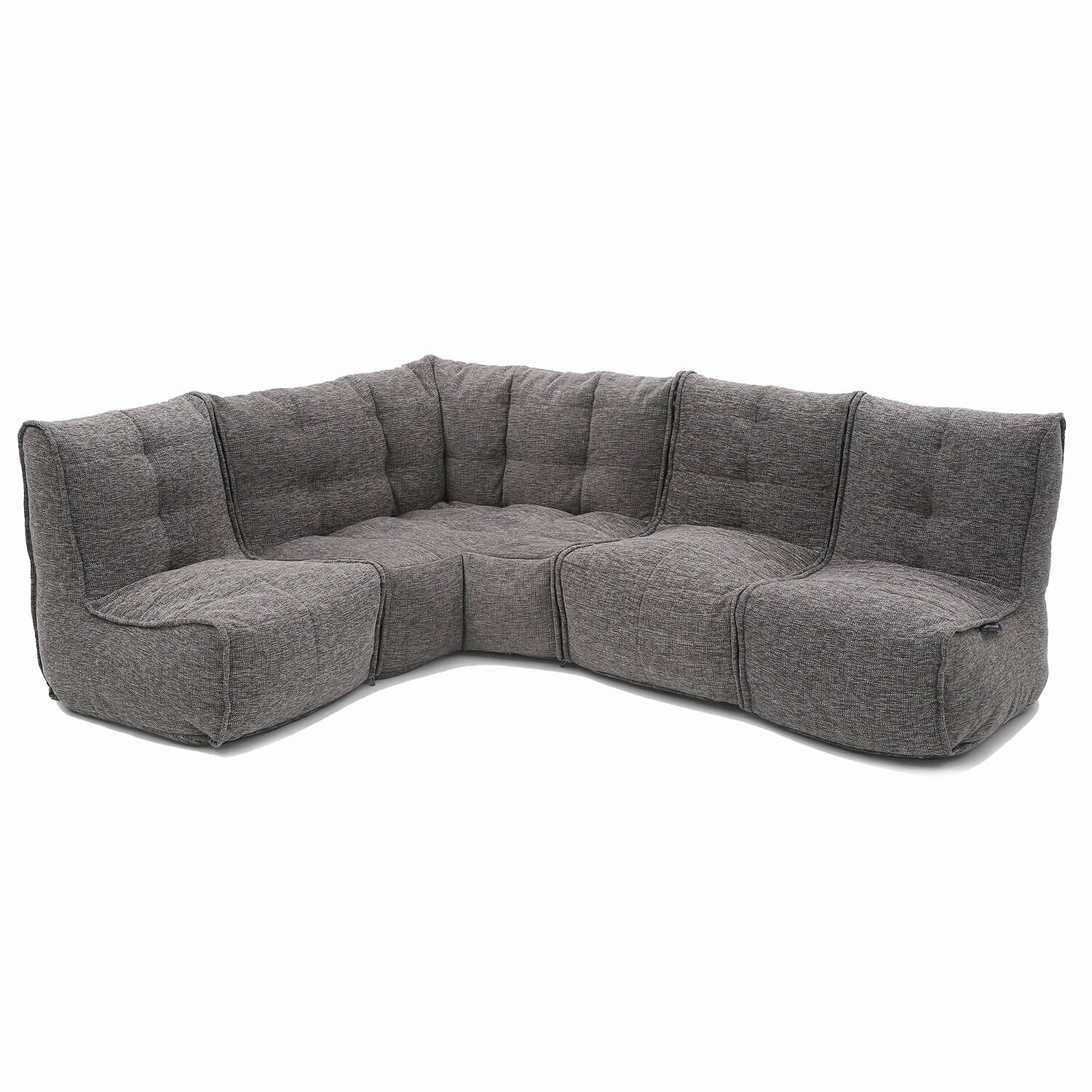 тёмно-серое Г-образный модульный диван Mod4 L Sofa из Sofa Weave для гостиной и зала