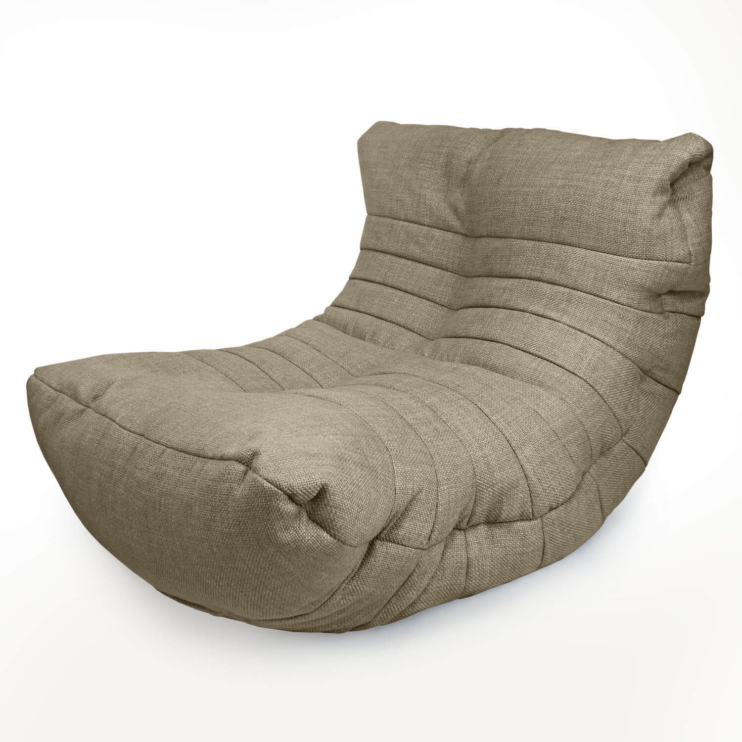 натуральное акустический бескаркасный диван Acoustic Sofa из рогожки для домашнего кинотеатра, офиса и студии — вид сбоку