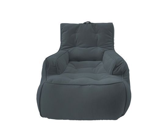 тёмно-серое уличное лаунж-кресло Tranquility Armchair велюровое для террасы, сада и веранды
