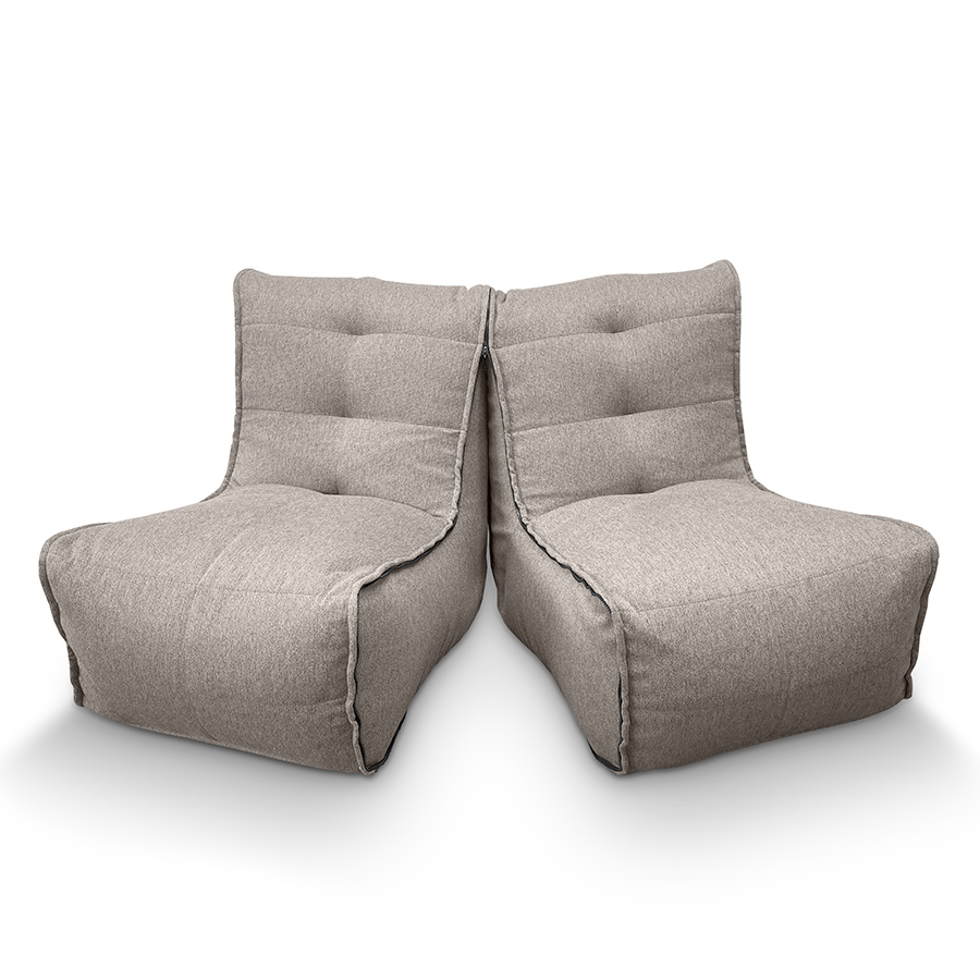 серое двойной модульный диван Twin Couch жаккардовое для гостиной и переговорной — вид сбоку