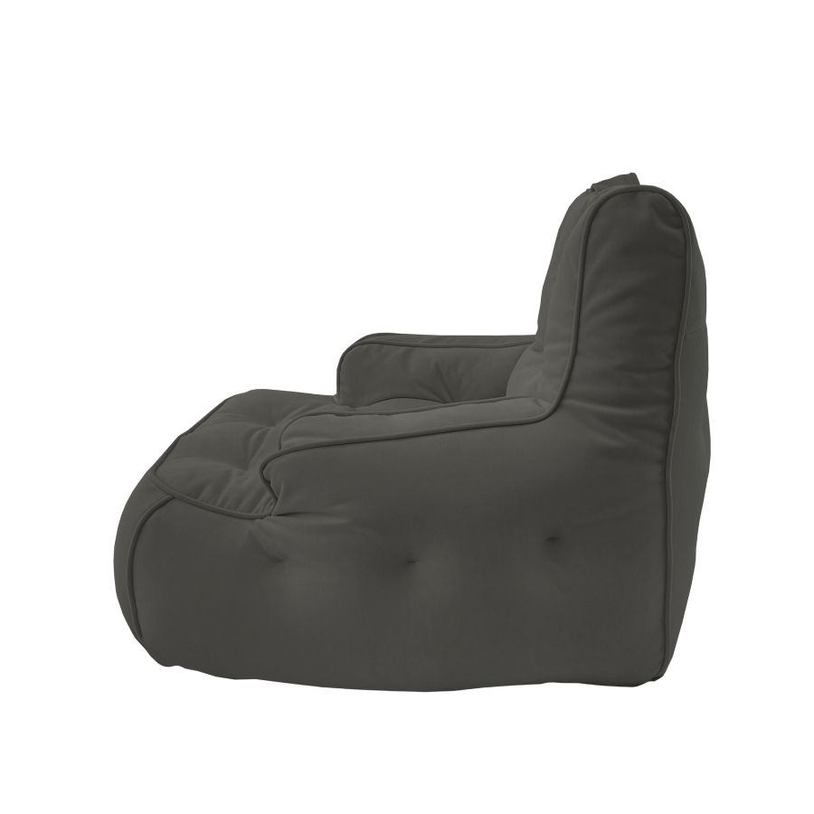 чёрное-графитовое уличное лаунж-кресло Tranquility Armchair велюровое для террасы, сада и веранды